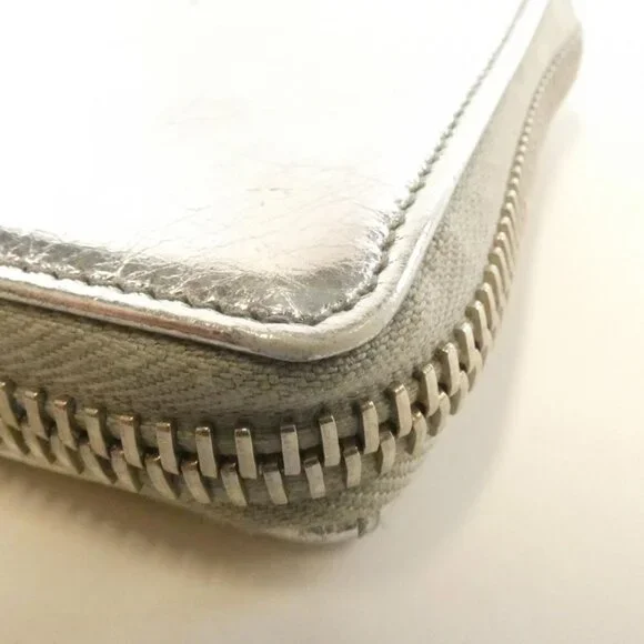 Balenciaga Paper Wallet Leather Silver - Picture 4 of 9